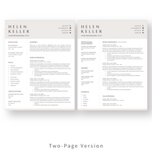 Load image into Gallery viewer, Teacher Resume Template for Word. 2 Page CV Template with Cover Letter and References Templates. Modern resume format. Curriculum Vitae
