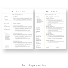Load image into Gallery viewer, Minimalist Resume Template for Word. 2 Page CV Template with Cover Letter and References Templates. Modern resume format. Curriculum Vitae
